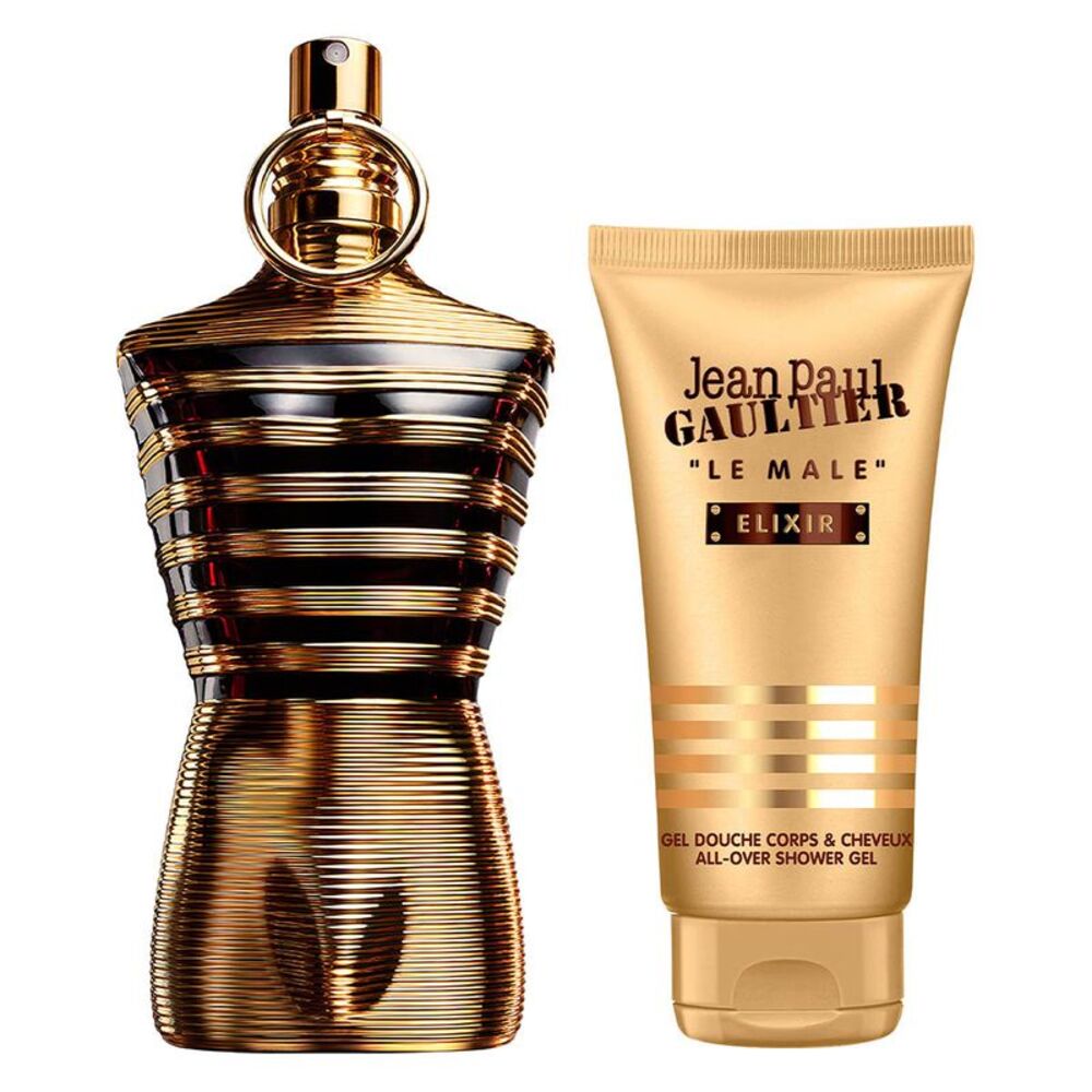 JPG Le Male Elixir Gift Set for Men (4.2 PARFUM SPR + 2.5 ALL OVER SG) - New